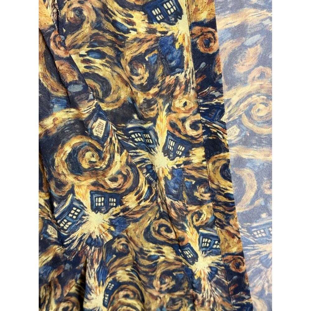 BBC Doctor Who Exploding Tardis Van Gogh Inspired Sheer Kimono w/ Fringe-Small - Picture 7 of 9